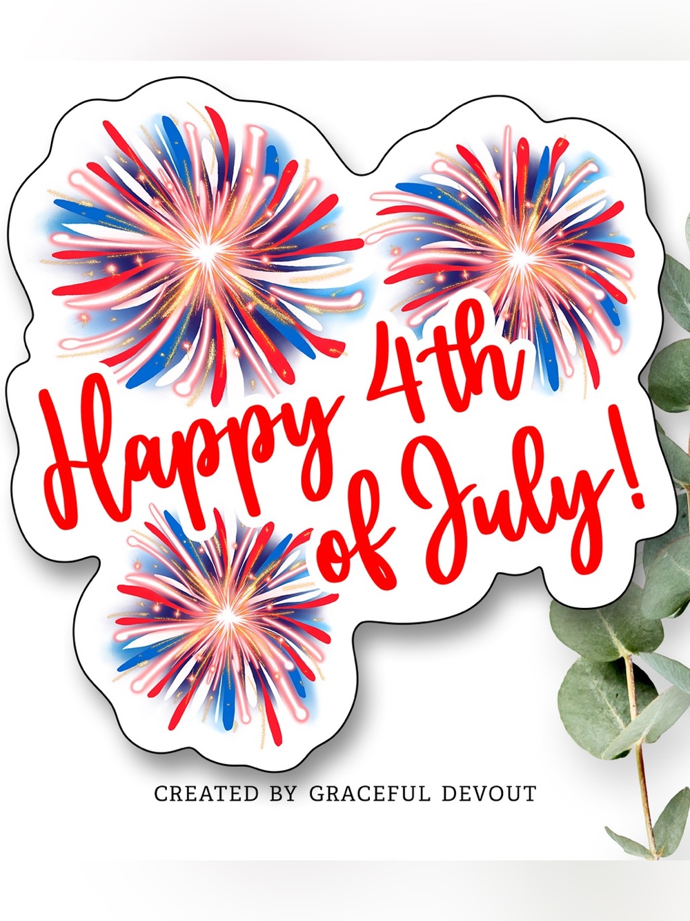 Happy 4th Of July - 2" (inches) (48ct.) Stickers